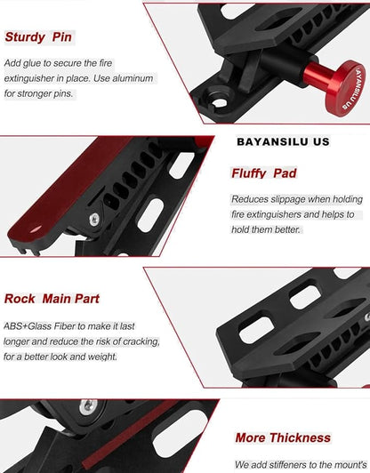 Quick Release Fire Extinguisher Mount – UTV Fire Extinguisher with Mount Kit for Jeep, ATV, Truck – Adjustable Fire Extinguisher Bracket & Holder for Roll Bars – Boat & Vehicle Compatible.