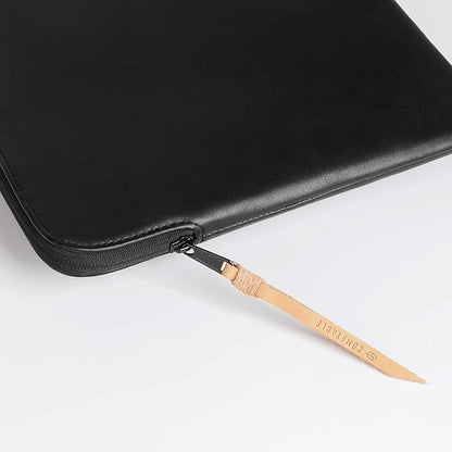 Comfyable Slim Protective Laptop Sleeve 15 Inch 14 Inch, PU Leather Bag Compatible with 15" MacBook Air (Snug Fit) M4 2025 & 14" MacBook Pro M4 (Loose Fit), Computer Case for Mac, Black