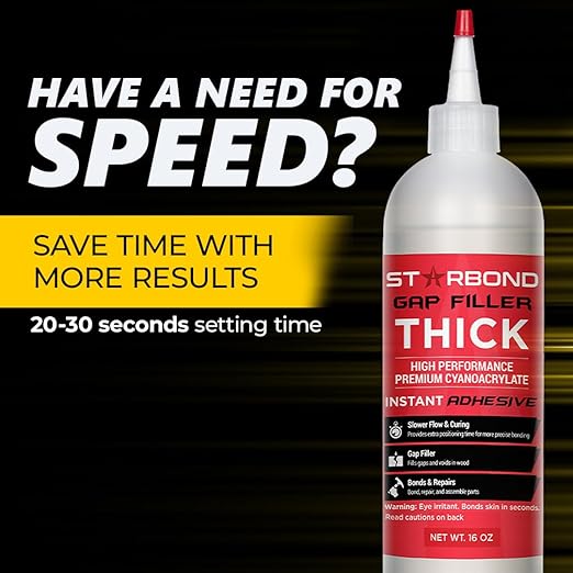 STARBOND Thick CA Glue Complete Refill Kit (453-gram) - Premium Cyanoacrylate Glue for Mitre Joint Bonding, Woodworking, Carpentry, Archery Fletching, 16 oz