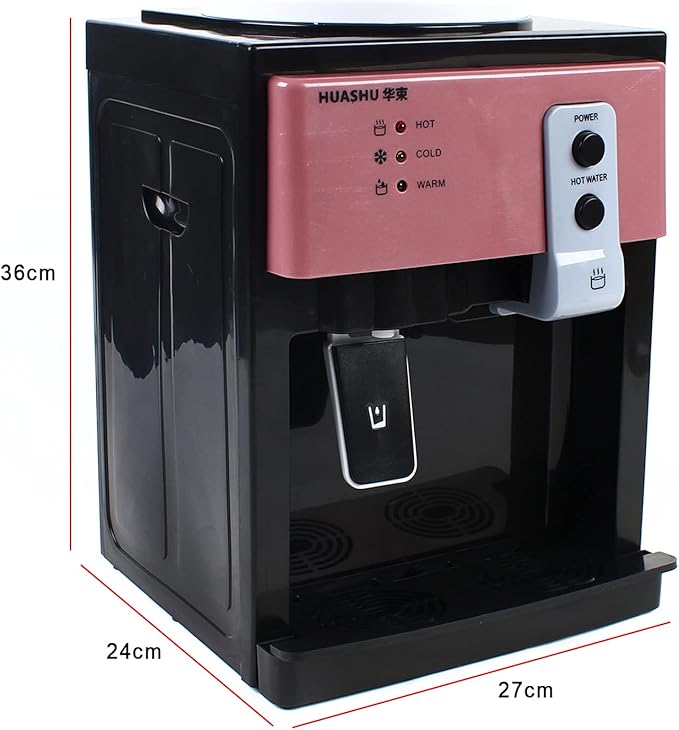 Water Dispenser Top Loading Countertop Water Cooler Dispenser with 3 Temperature Settings Desktop Electric Hot and Cold Dispenser for Home, Office, Dormitory (Rose Gold)