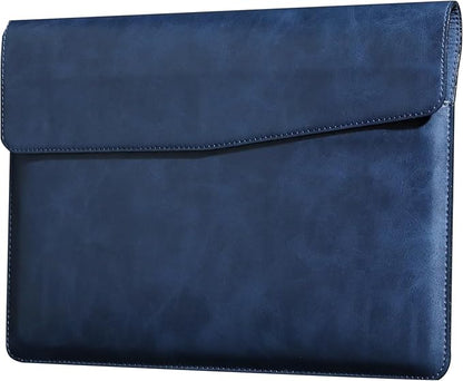 Leather Laptop Sleeve Compatible with MacBook Pro 16 Inch M4 M3 M2 M1 Pro/Max＆MacBook Air 15 Inch M4 M3 M2, Genuine Leather Protective Case Cover,Blue