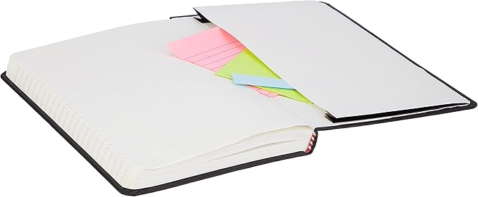 Amazon Basics Classic Lined Notebook, 240 Pages Hardcover, 5 x 8.25-Inch, Black