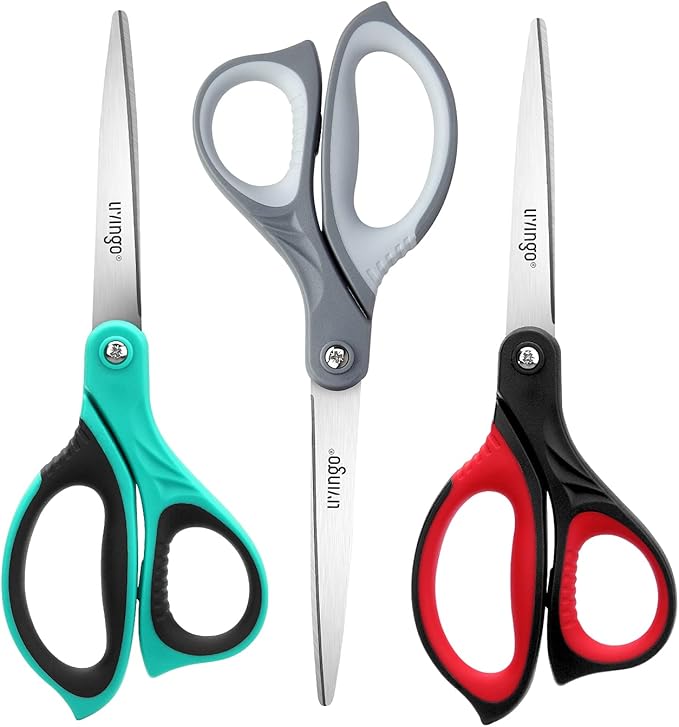 LIVINGO Sharp Scissors All Purpose: 36 Pack of Scissors Bulk Heavy Duty Multipurpose Cutting Fabric Wrapping Paper Sewing Craft for Office Middle High School Home, 8.5 Inch