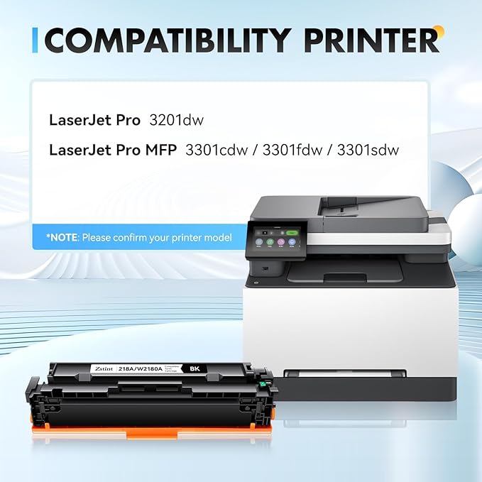 218X Toner Cartridge 4-Pack High Yield with Chip Replacement for HP 218X 218A Toner Compatible with HP Color Laserjet Pro MFP 3301cdw 3301fdw 3301sdw 3201dw Printer W2180X Black Cyan Magenta Yellow