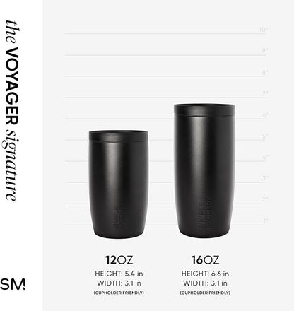 Simple Modern Travel Coffee Mug Tumbler with 360° Lid | Ceramic-Lined Insulated Stainless Steel Cold Brew Iced Coffee Cup | Gifts for Women Men Her Him | Voyager Signature | 16oz | Lavender Mist
