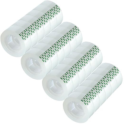24 Rolls Transparent Tape, Clear Tape Refills for Dispenser, Tear by Hand, 3/4-Inch Clear Tape Refill Roll for Gift Wrapping,Office, Home, School