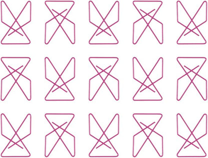 JAM PAPER Colorful Butterfly Clips - Pink Paper Clamps - 15/Pack