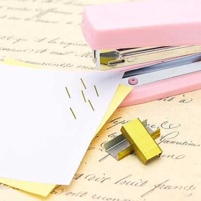 NatSumeBasics 4000 Yellow Gold Staples - #10 Small Colored Staples for Mini Stapler, 6000 Tiny Staple Smaller Than Standard Staple (Yellow Gold)