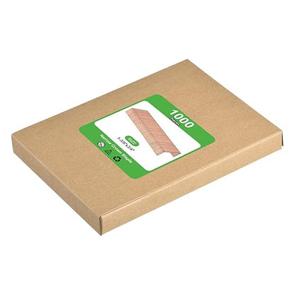 uxcell Gauge Narrow Crown Staples 1-3/8"x3/4", 1000Pcs Electroplated Steel for Pneumatic, Electric Stapler, Copper