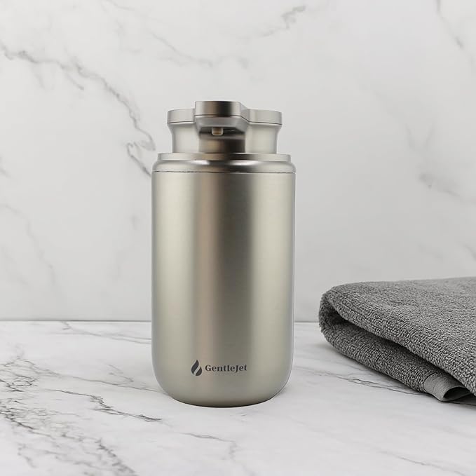 WaveJet Automatic Foaming Soap Dispenser - Rechargeable Automatic Soap Dispenser Touchless for Bathroom, Dual Foam Levels, Auto-Clean Mode (WaveJet - Silver, Foam)