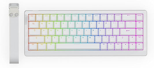 EPOMAKER HE68 Lite Hall Effect Gaming Keyboard, 8k Polling & 128K Scan Rate, 0.01mm Adjustable Trigger, 0.125ms Latency, 5-Layer Sound-Dampened, Snap Key, SOCD, A-RGB, Wired, Mac Software (White)
