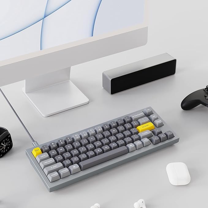 Keychron Q2 Wired Custom Mechanical Keyboard, QMK/VIA Programmable Macro, Full Aluminum, Hot-Swappable Gateron G Pro Brown Switch, 65% Layout Double Gasket Compatible with Mac and Windows - Grey