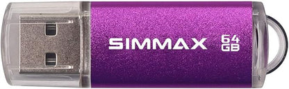 Flash Drive 5 Pack 64GB USB 2.0 Flash Drives Thumb Drive Memory Stick Pen Drive with Led Indicator (Blue Green Black Red Purple)