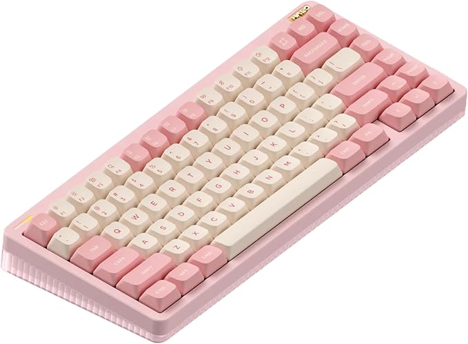 nuphy Halo75 V2 Mechancial Gaming Kyeboard,75% Wireless Hot Swappable Bluetooth Keyboard,83 Kyes RGB Backlit Keyboard,Support Bluetooth/2.4GHz/USB-C-Pink Mint Switch