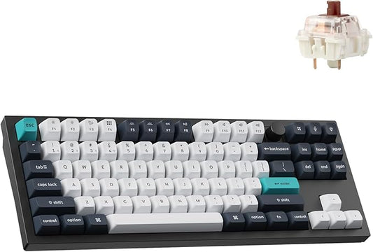 Keychron Q3 Max Wireless Custom Mechanical Keyboard, Full Aluminum 2.4 GHz Bluetooth QMK TKL Layout RGB with Hot-swappable Gateron Brown Switch Compatible with Mac Windows Linux