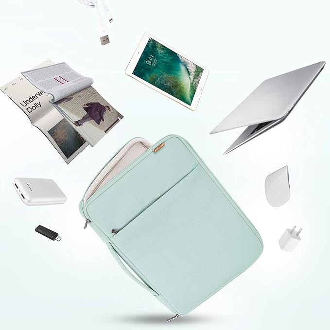 DOMISO 16 inch Laptop Sleeve Case Water Resistant Shockproof Protective Computer Bag for 16" Dell/HP Pavilion Envy/ThinkPad IdeaPad/ASUS Vivobook,Mint Green