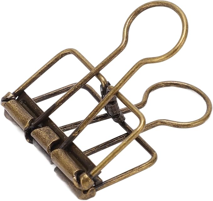 Clips 32mm Metal, 50 Pieces Strong Clamping Force, Hollow Design, Bronze - Assorted Sizes, Medium Shaped Paper Clips, Cute Office and School Supplies (Antique Bronze)
