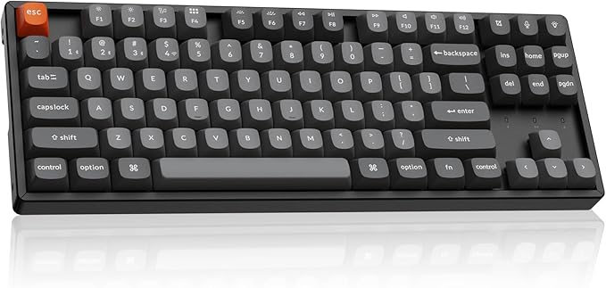 Keychron K8 Max TKL Wireless Mechanical Keyboard, QMK 2.4 GHz/Bluetooth 5.1/Wired with Aluminum Frame, RGB Backlit Hot-Swappable Programmable Keychron Super Red Switch for Mac Windows Linux