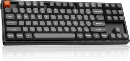 Keychron K8 Max TKL Wireless Mechanical Keyboard, QMK 2.4 GHz/Bluetooth 5.1/Wired with Aluminum Frame, RGB Backlit Hot-Swappable Programmable Keychron Super Red Switch for Mac Windows Linux