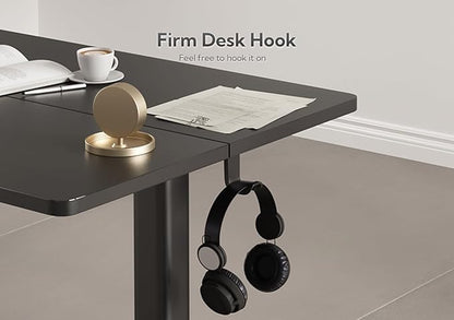 YDN Standing Desk, Height Adjustable Computer Desk with Keyboard Tray, 48 Inch Black Ergonomic Desk for Home Office and Gaming