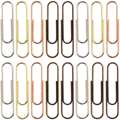 Rurili 50 Pieces 50 mm Metal Paper Clips for Office School and Personal Use (Bronze)