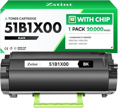 51B1X00 Black Toner Cartridge (with Chip) Extra High Yield Replacement for Lexmark 51B1H00 51B1000 Toner Cartridge Compatible with MS517dn MX517de MS617dn MX617de Laser Printer ( 1-Pack 20,000 Pages)