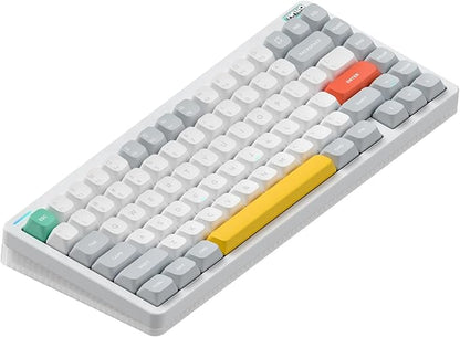nuphy Halo75 V2 Mechancial Gaming Kyeboard,75% Wireless Hot Swappable Bluetooth Keyboard,83 Kyes RGB Backlit Keyboard,Support Bluetooth/2.4GHz/USB-C (White, Raspberry (46gf))