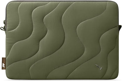 tomtoc 360 Protective Puffy Laptop Sleeve for 16-inch MacBook Pro M4/M3/M2/M1 Pro/Max A3403 A3186 A2991 A2780 A2485 2024-2019, Quilted Design Soft Cute Puffer Bag Computer Case for Dell XPS 16 Laptop