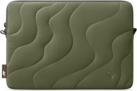 tomtoc 360 Protective Puffy Laptop Sleeve for 16-inch MacBook Pro M4/M3/M2/M1 Pro/Max A3403 A3186 A2991 A2780 A2485 2024-2019, Quilted Design Soft Cute Puffer Bag Computer Case for Dell XPS 16 Laptop