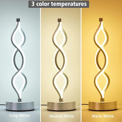 NUÜR Gold Lamps for Bedrooms Set of 2, Small Table Lamp, 3 Colour Temperature, 15.8 Inch Height, Bedsides Lamps for Living Room
