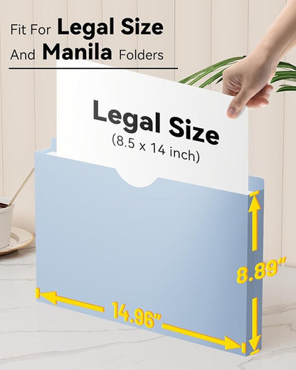 ANSOOK Plastic File Jackets,1" Legal Size Manilla Folder,12 Pack Project File Folders,Heavy Duty Accordion Pocket for Cabinet,Straight Cut Tab,Morandi Color Manila Job Folder for Home Office School