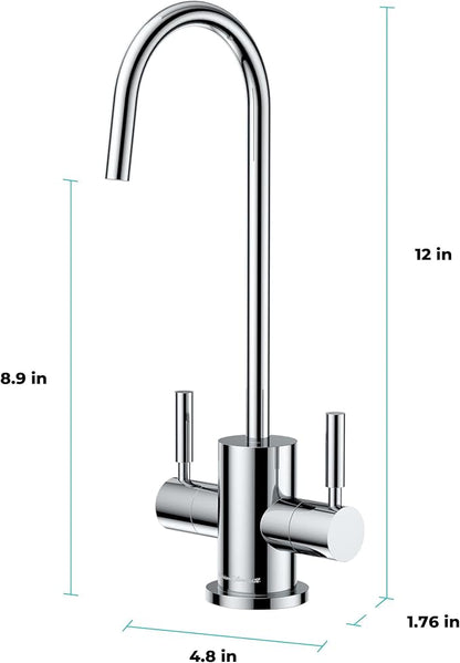 American Standard ASH-410 Digital Hot Water Dispenser, Includes Polished Chrome Dual Handle Faucet 1500 Watts, 110v