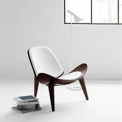 OAKHAM Comfy Shell Chair, Mid Century Modern Accent Chair for Living Room and Bedroom with Protective Foot Pads, Ergonomic (Ebony Brown)