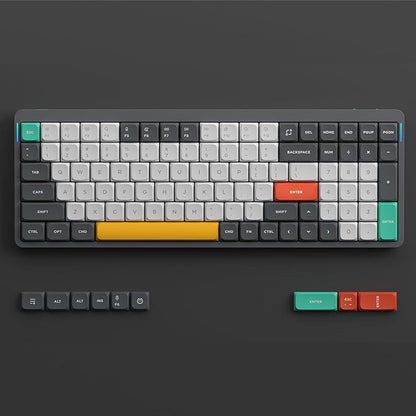 nuphy Air96 V2 Wireless Mechanical Keyboard,100 Keys RGB Backlit Keyboard,Supports Bluetooth 5.1,2.4G and Wired Connection,for PC/Laptop/Windows/Mac -Grey Gateron Red Switch