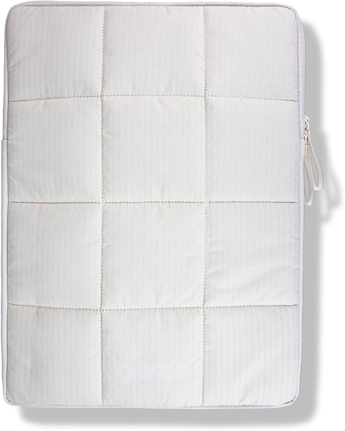 Sonix | Puffy Laptop Sleeve | 15-16 Inch, Quilted Pillow Puffer Laptop Carrying Case, Computer Sleeve | Ivory