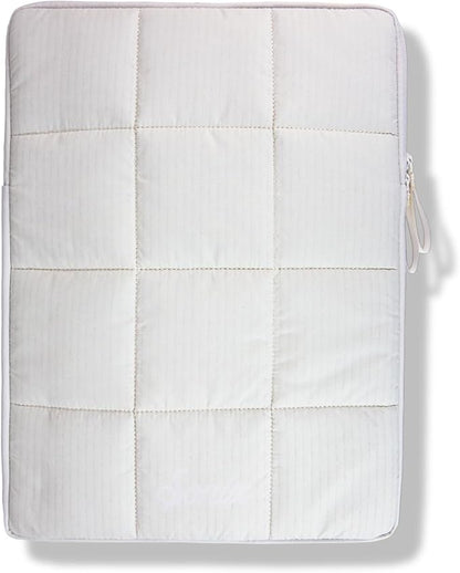 Sonix | Puffy Laptop Sleeve | 15-16 Inch, Quilted Pillow Puffer Laptop Carrying Case, Computer Sleeve | Ivory