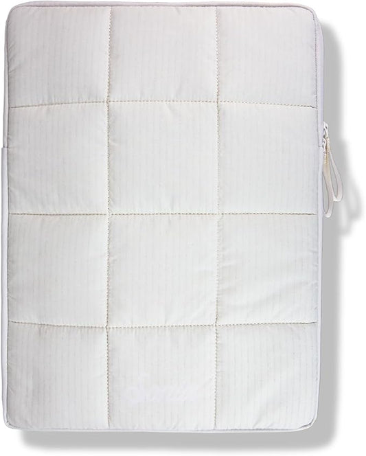 Sonix | Puffy Laptop Sleeve | 15-16 Inch, Quilted Pillow Puffer Laptop Carrying Case, Computer Sleeve | Ivory