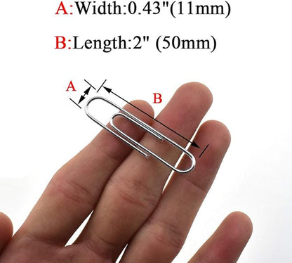 HAHIYO Paper Clips Large 2 inches Length Silver Paperclips Vinyl Coated Prevent Scratching Tearing The Pages Sturdy for Bookmark Organize Home Office School 80 Pack