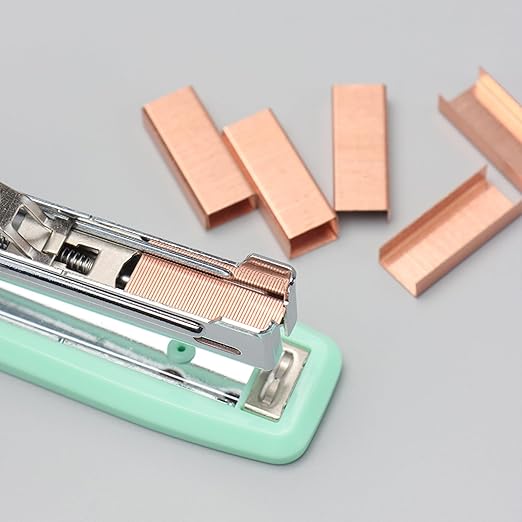 NatSumeBasics 4000 Rose Gold Staples - #10 Small Colored Staples for Mini Stapler, Tiny Staple Smaller Than Standard Staple (Rose Gold)