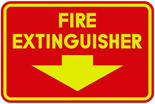 Signs ByLITA Classic Framed Fire Extinguisher (Red/Yellow) - Large