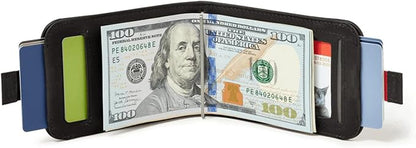 Distil Union Wally Bifold 5.0 Premium RFID Wallet with Titanium Money Clip - Slim Bifold Wallet for Men, Full Grain Leather, Minimalist RFID Card Holder - Holds 14 Cards & 30 Bills - Black