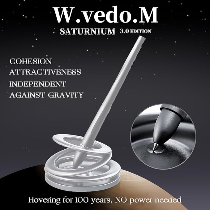 Ballpoint pen STURNIUM 3.0 EDITION.Floating and Magnetic levitating pen for Desktop decoration.Luxury hoverpen gift for men and women (Multiple colors are available) (Starlight Silver)