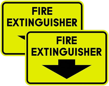 Signs ByLITA Classic Framed Fire Extinguisher (Yellow/Black) - Medium 2 Pack