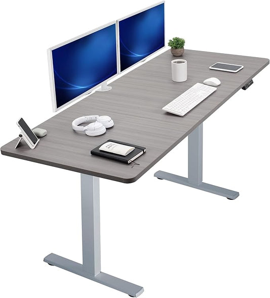 VIVO Electric 71 x 30 in Standing Desk, Memory Height Adjustment, 1B Series, Dark Gray Top Gray Frame, DESK-KIT-1G7G