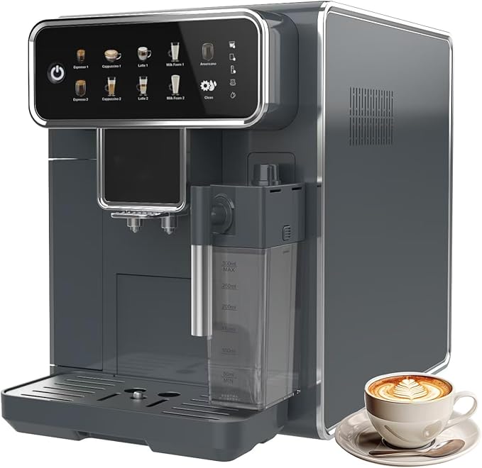 Fully Automatic Espresso Machine, Electric Coffee Grinder with Built-in 3-Level, Self-Cleaning Function 12 Cup for Home/Office