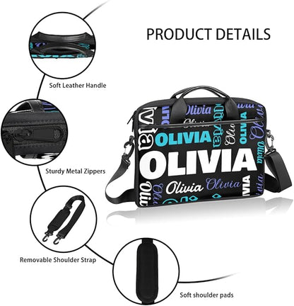 Custom-Laptop-Bag 15 Inch with Name Photo Personalized-Computer-Shoulder-Case Briefcases for Women Men Business