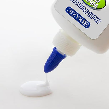 BAZIC Products Jumbo White Glue 7.62 Oz. (225 mL), All Purpose Adhesive Bond Photo DIY Craft Slime Making, for Office School Home Art Projects, 1-Pack