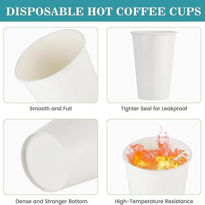 Coffee Cups - 1000 Pack Paper Cups 10 oz, Disposable Paper Coffee Cup for Hot and Cold Drink, White Paper Coffe Cup, Hot Cups Bulk for Office, Party, Home, Travel, Cafes, Bathroom