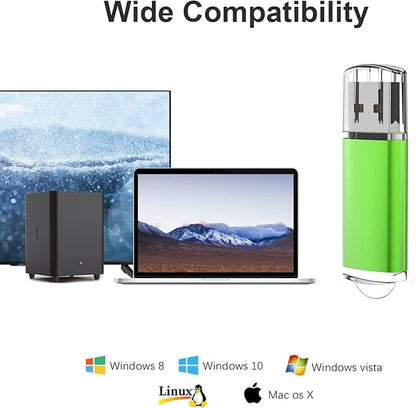 K&ZZ 4GB USB Flash Drive 5 Pack USB 2.0 Memory Sticks Flash Drives Easy-Storage 4G Thumb Drive Gig Stick Zip Drive Pen Drive, Multicolored