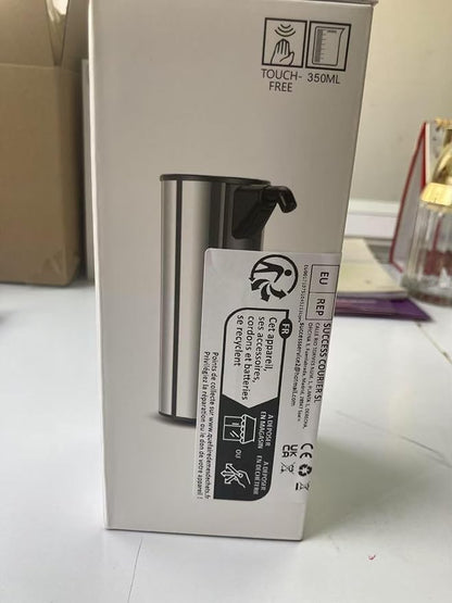 Automatic Soap Dispenser Touchless 11.8oz 4-Level Adjustment Auto Hand Soap Dispenser Stainless Steel Battery Operated for Bathroom Kitchen Hotel